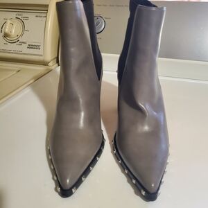 Charlies Gray Studded Ankle Booties